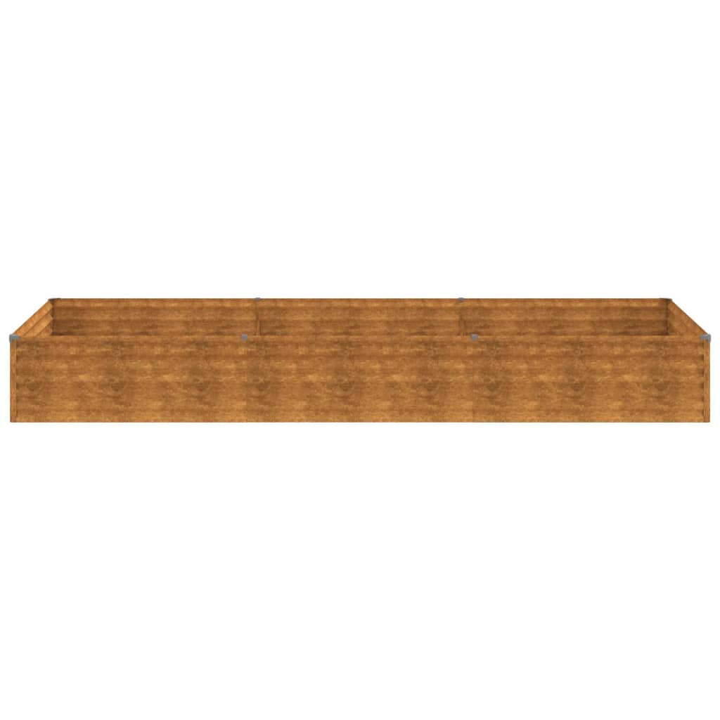 Portavaso per fioriera aiuola rialzata piante fiori terrazzo giardino giardino 291 x 100 x 36 cm acciaio corten marrone 02_0039425