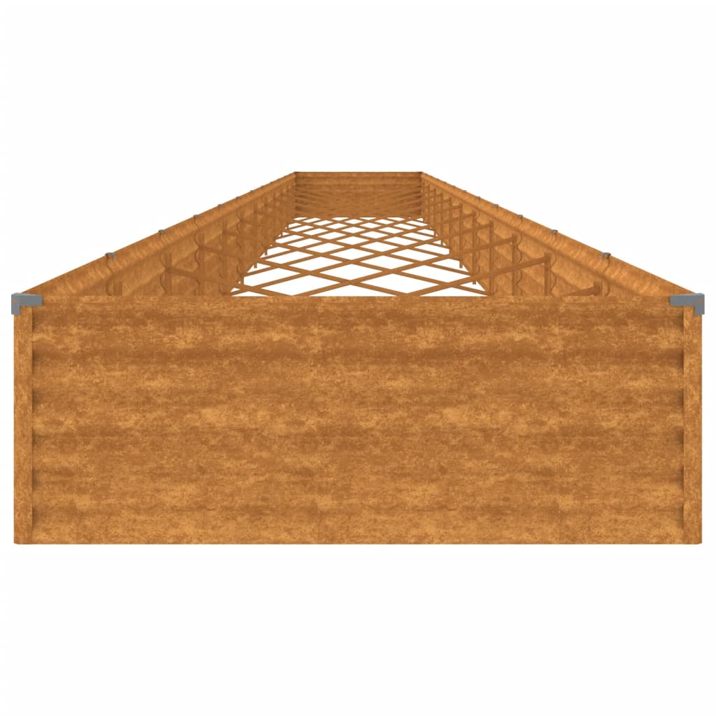 Portavaso per fioriera aiuola rialzata piante fiori terrazzo giardino giardino 1150 x 100 x 36 cm acciaio corten marrone 02_0039319