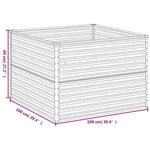 Fioriera Rialzata da Giardino 100x100x69 cm in Acciaio Corten 152002