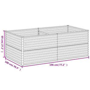 Fioriera Rialzata da Giardino 196x100x69 cm in Acciaio Corten 152003