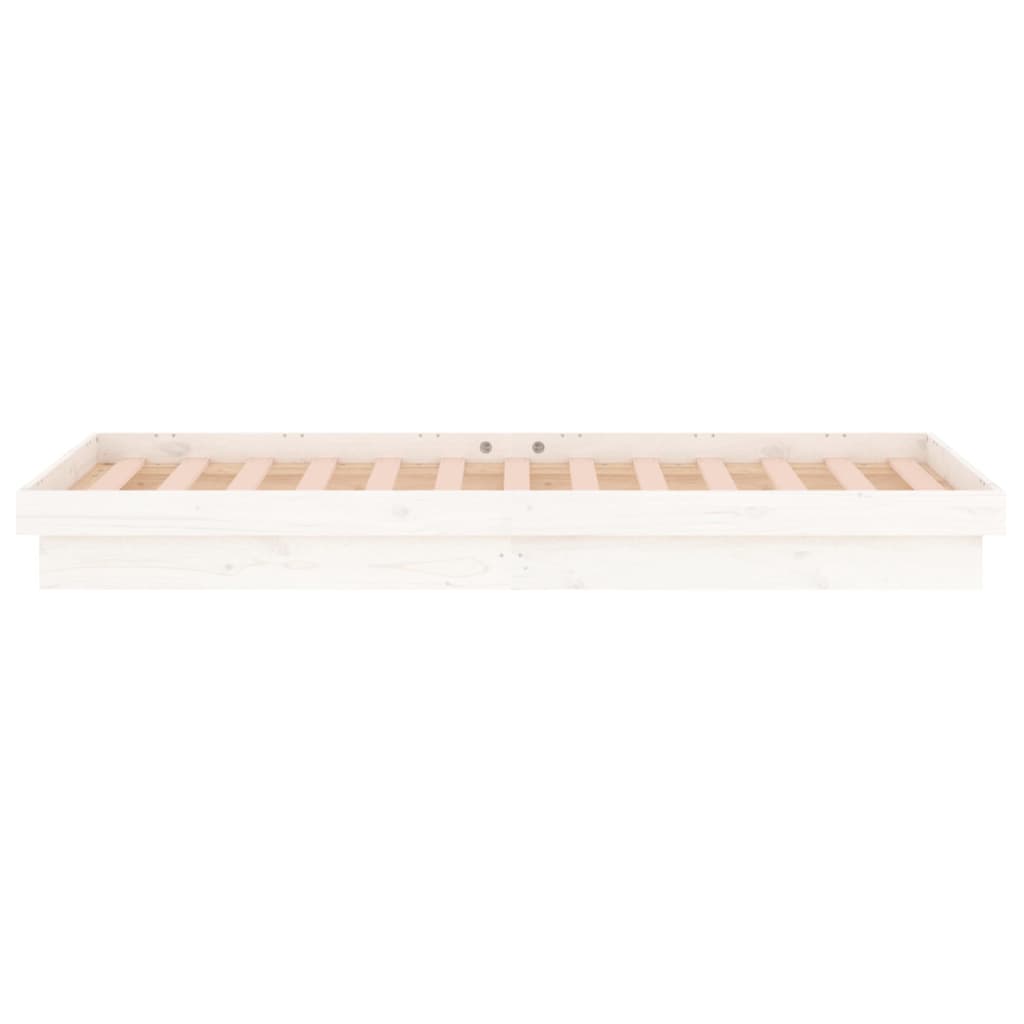 Giroletto con LED-Struttura Letto Bianco 90x190 cm Single in Legno Massello 282512