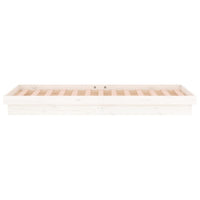 Giroletto con LED-Struttura Letto Bianco 90x190 cm Single in Legno Massello 282512