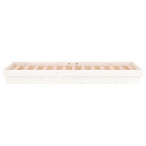 Giroletto con LED-Struttura Letto Bianco 90x190 cm Single in Legno Massello 282512