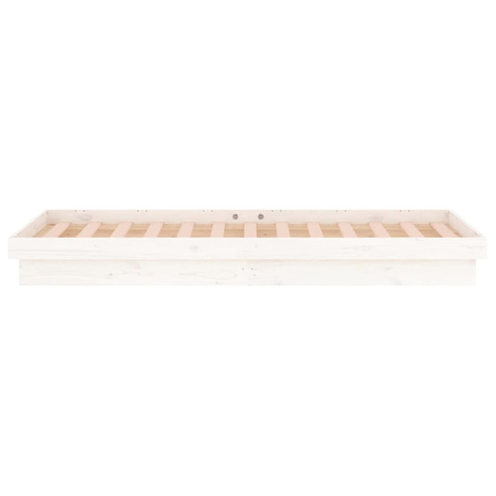 Giroletto con LED-Struttura Letto Bianco 90x190 cm Single in Legno Massello 282512