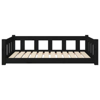 Cuccia per Cani Nera 105,5x75,5x28 cm in Legno Massello di Pino 820206