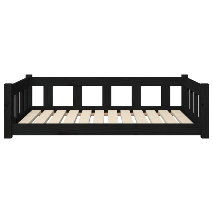 Cuccia per Cani Nera 105,5x75,5x28 cm in Legno Massello di Pino 820206