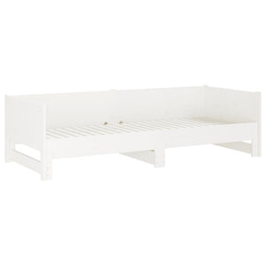 Dormeuse Estraibile Bianca Legno Massello di Pino 2x(90x200) cm 820253