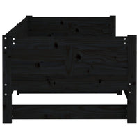 Dormeuse Estraibile Nera in Legno Massello di Pino 2x(80x200)cm 820261