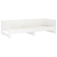 Dormeuse Estraibile Bianca Legno Massello di Pino 2x(90x190) cm 820263