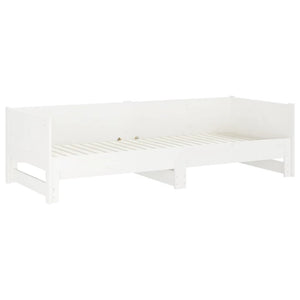 Dormeuse Estraibile Bianca Legno Massello di Pino 2x(90x190) cm 820263