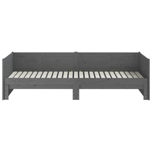 Dormeuse Estraibile Grigia Legno Massello di Pino 2x(90x190) cm 820264