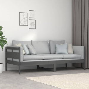 Dormeuse Grigia in Legno Massello di Pino 90x200 cm