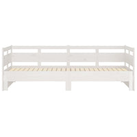 Dormeuse Estraibile Bianca Legno Massello di Pino 2x(80x200) cm cod mxl 61954