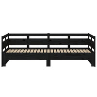 Dormeuse Estraibile Nera in Legno Massello di Pino 2x(80x200)cm cod mxl 58478