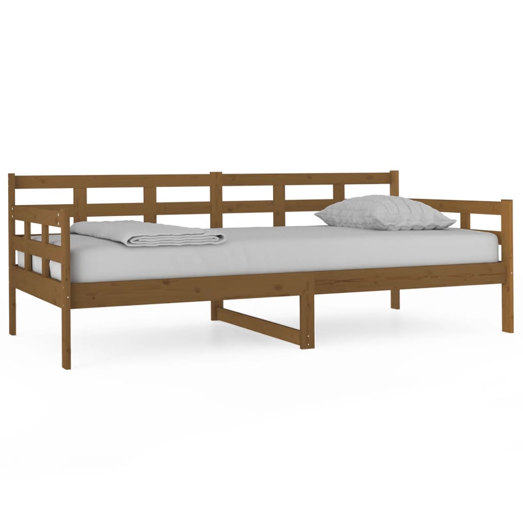 Dormeuse Marrone Ambra in Legno Massello di Pino 90x190 cm 820370