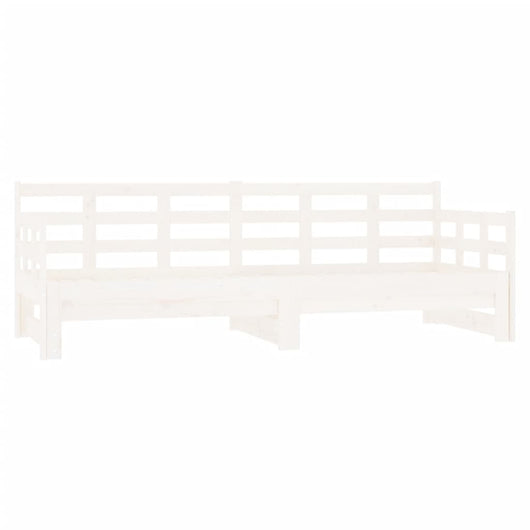 Dormeuse Estraibile Bianca Legno Massello di Pino 2x(90x200) cm 820373