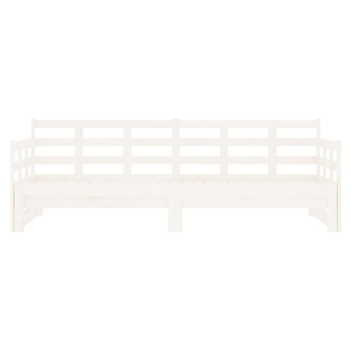 Dormeuse Estraibile Bianca Legno Massello di Pino 2x(90x200) cm 820373