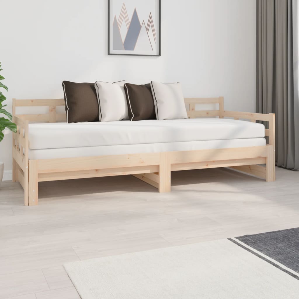 Dormeuse Estraibile in Legno Massello di Pino 2x(80x200) cm 820377