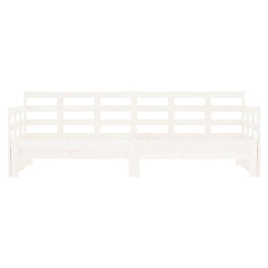Dormeuse Estraibile Bianca Legno Massello di Pino 2x(80x200) cm 820378
