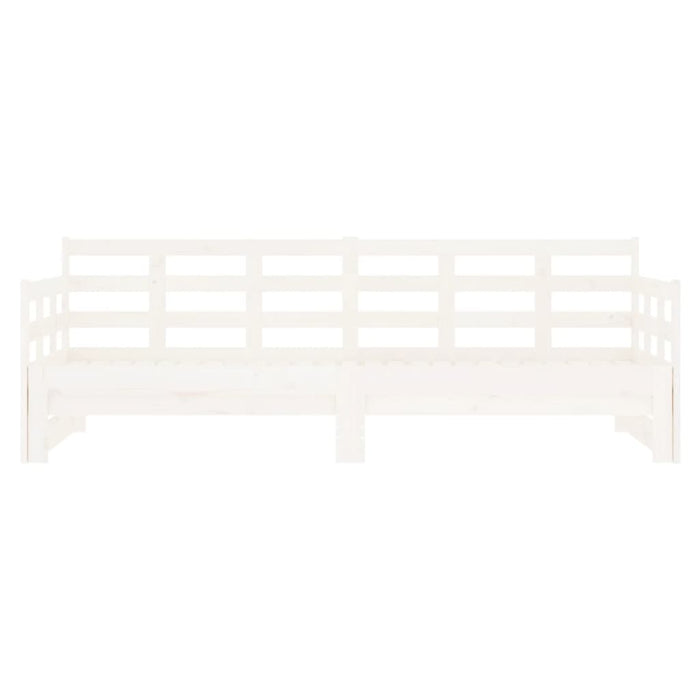 Dormeuse Estraibile Bianca Legno Massello di Pino 2x(80x200) cm 820378