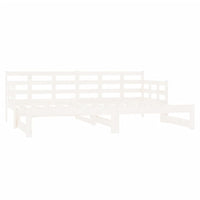 Dormeuse Estraibile Bianca Legno Massello di Pino 2x(80x200) cm 820378