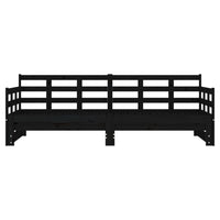 Dormeuse Estraibile Nera in Legno Massello di Pino 2x(80x200)cm 820381