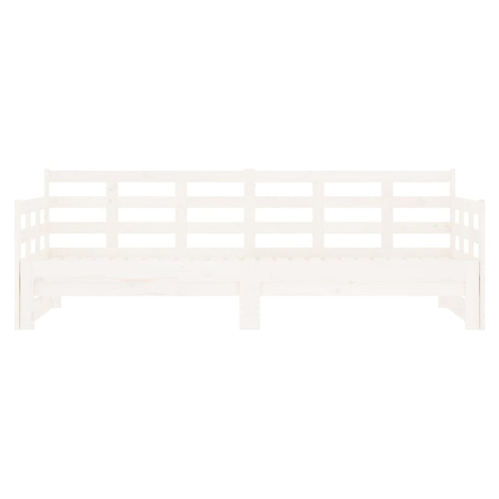 Dormeuse Estraibile Bianca Legno Massello di Pino 2x(90x190) cm 820383
