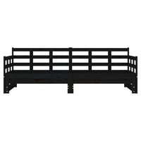 Dormeuse Estraibile Nera in Legno Massello di Pino 2x(90x190)cm cod mxl 59363