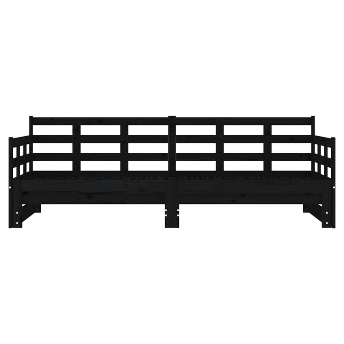 Dormeuse Estraibile Nera in Legno Massello di Pino 2x(90x190)cm cod mxl 59363