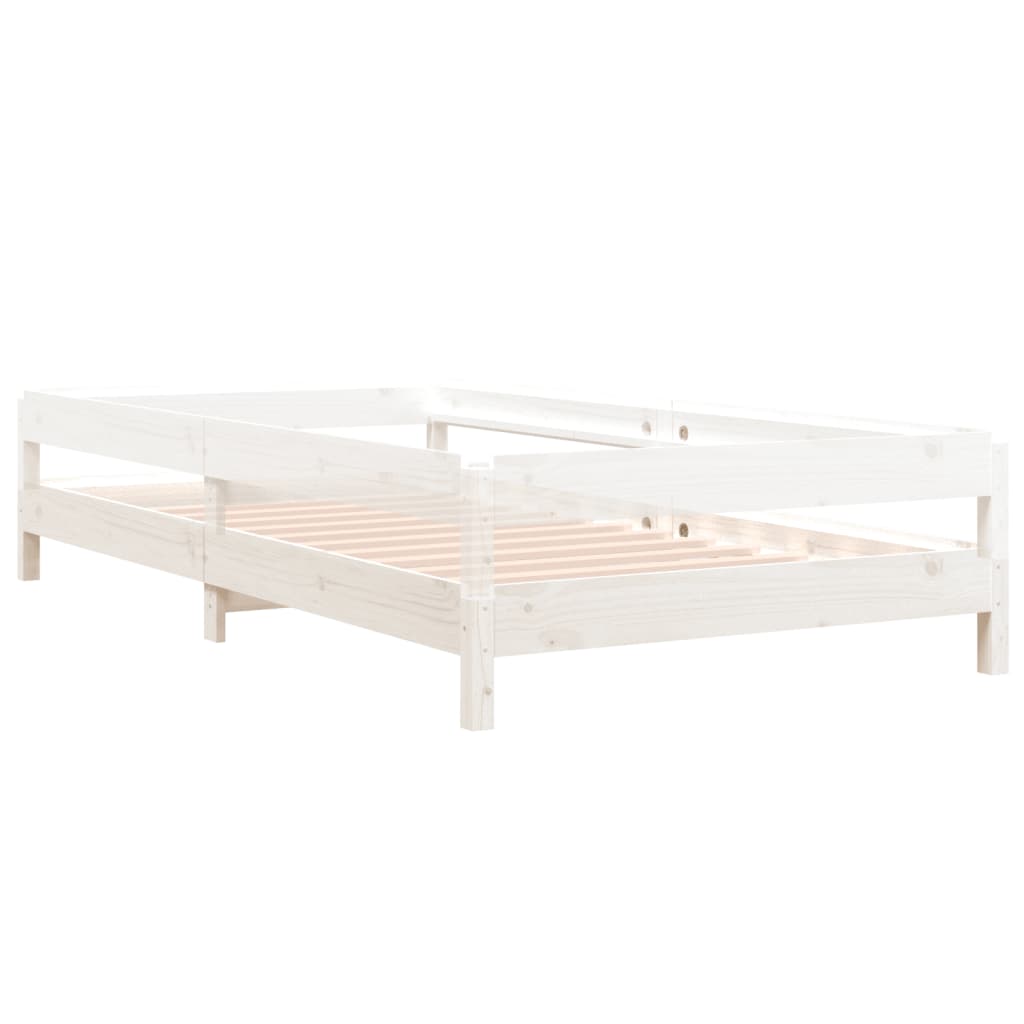 Letto Impilabile Bianco 100x200cm in Legno Massello di Pino