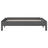 Letto Impilabile Grigio 100x200cm in Legno Massello di Pino 820389