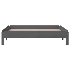 Letto Impilabile Grigio 100x200cm in Legno Massello di Pino 820389