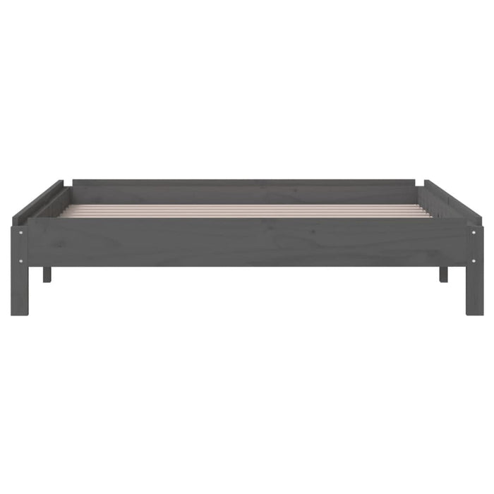 Letto Impilabile Grigio 100x200cm in Legno Massello di Pino 820389