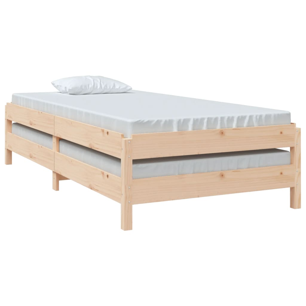 Letto Impilabile 90x190 cm in Legno Massello di Pino 820402