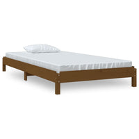 Letto Impilabile Marrone Ambra 90x190 cm Legno Massello di Pino 820405