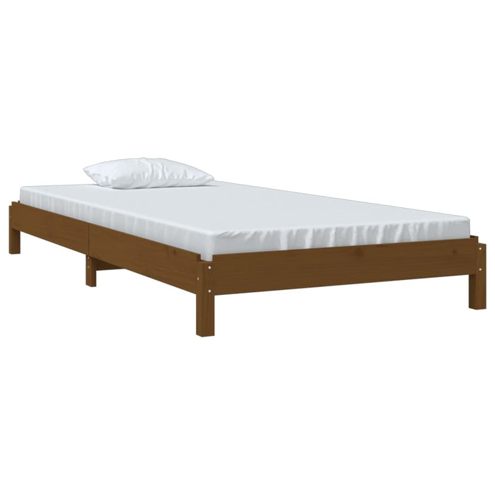 Letto Impilabile Marrone Ambra 90x190 cm Legno Massello di Pino 820405