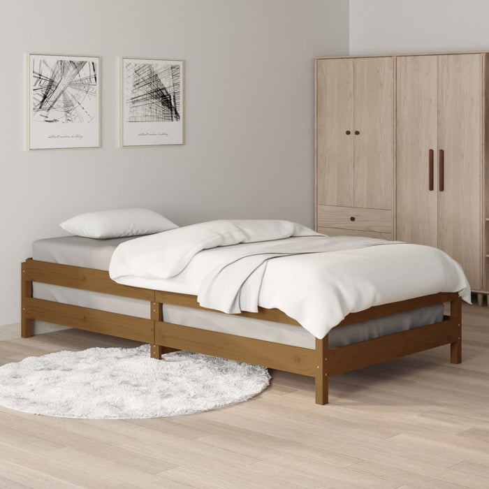 Letto Impilabile Marrone Ambra 90x190 cm Legno Massello di Pino 820405
