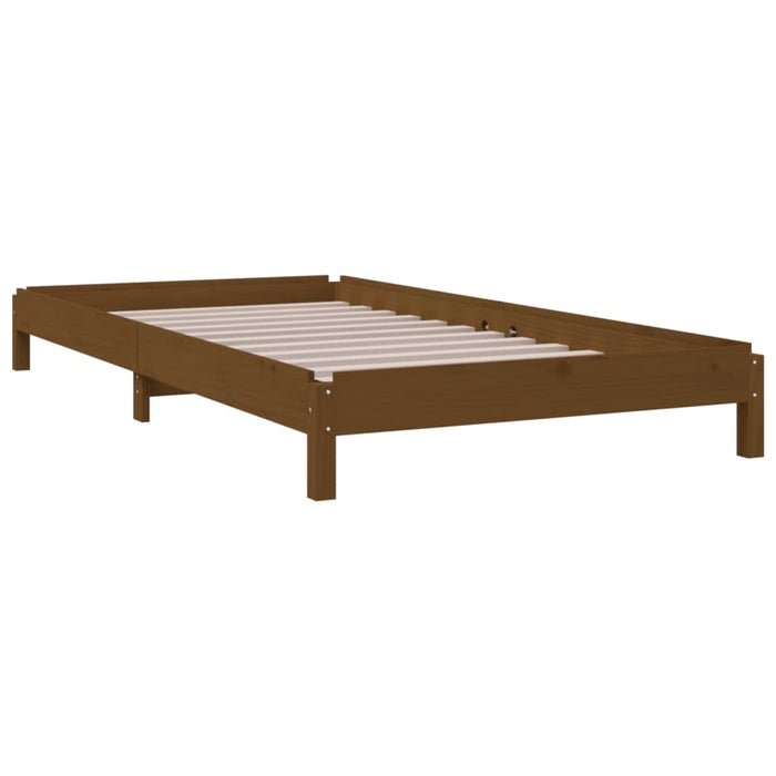 Letto Impilabile Marrone Ambra 90x190 cm Legno Massello di Pino 820405