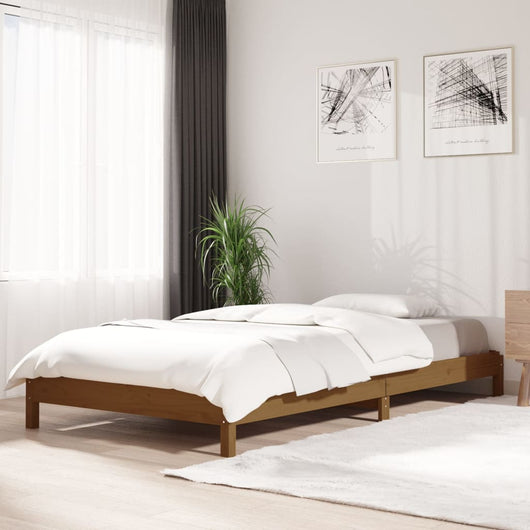 Letto Impilabile Marrone Ambra 90x190 cm Legno Massello di Pino 820405