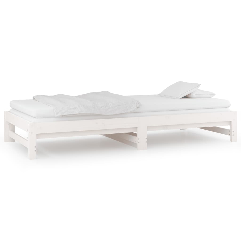 Dormeuse Estraibile Bianca 2x(90x190) cm Legno Massello di Pino 820438