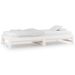 Dormeuse Estraibile Bianca 2x(90x190) cm Legno Massello di Pino 820438