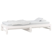 Dormeuse Estraibile Bianca 2x(90x190) cm Legno Massello di Pino 820438