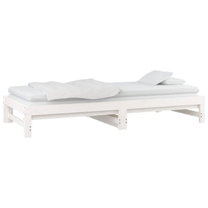 Dormeuse Estraibile Bianca 2x(90x190) cm Legno Massello di Pino 820438