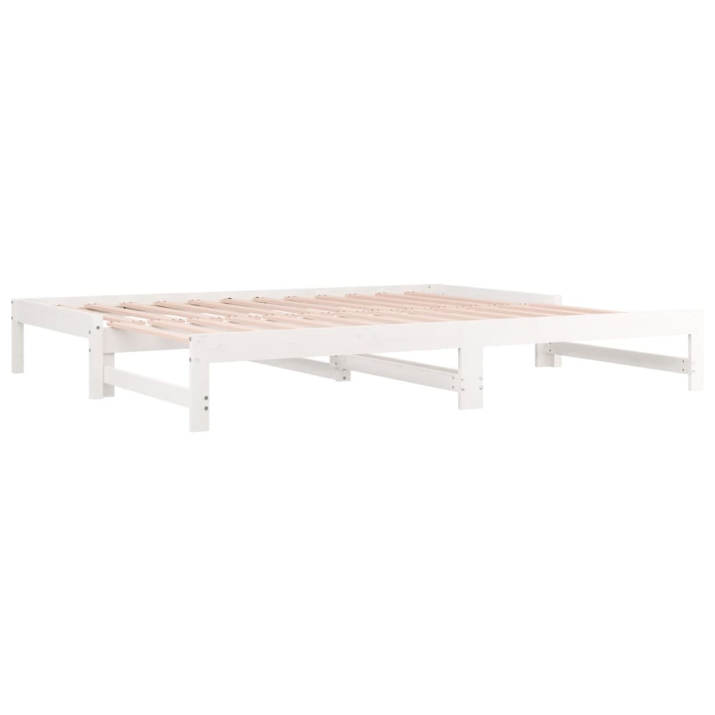 Dormeuse Estraibile Bianca 2x(90x190) cm Legno Massello di Pino 820438