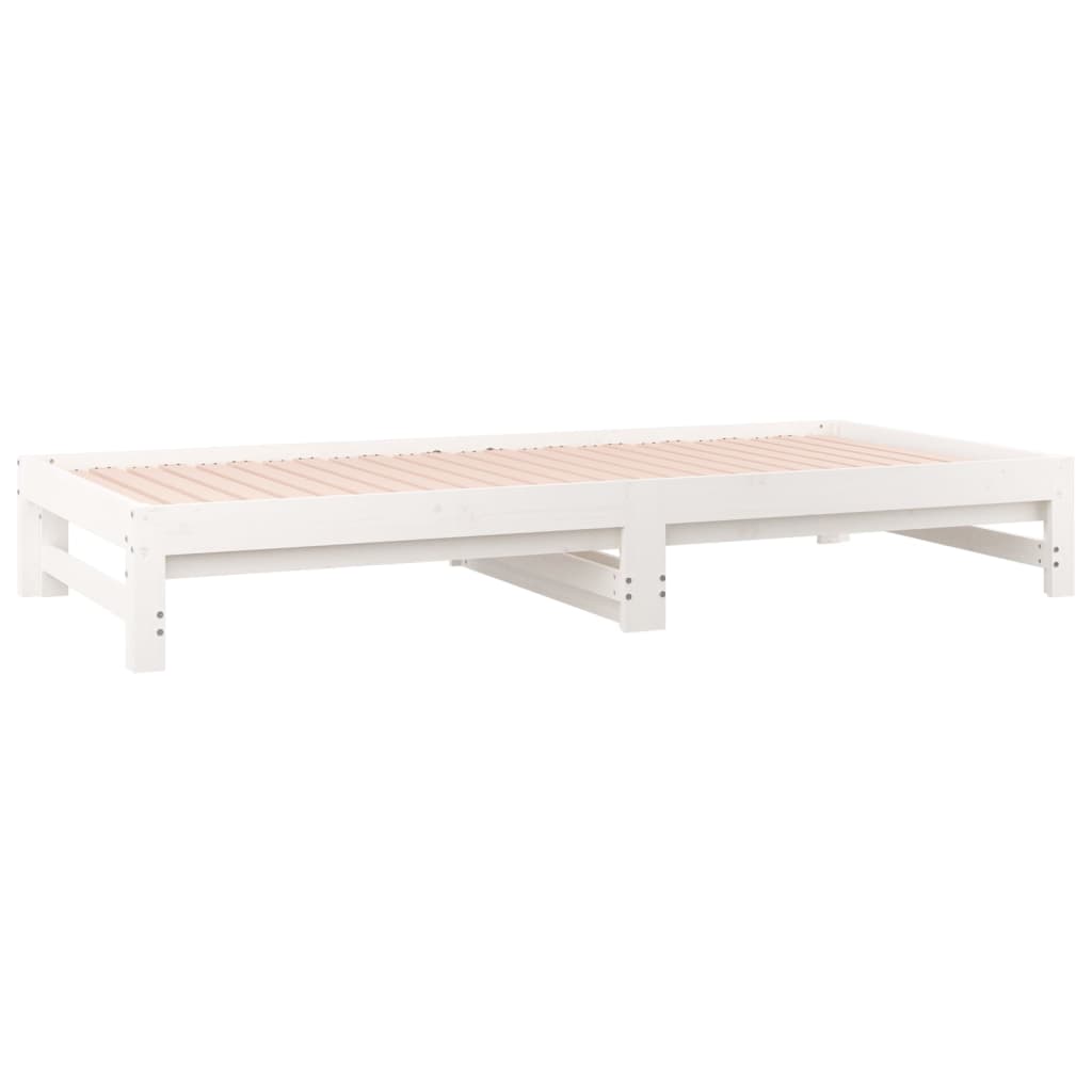 Dormeuse Estraibile Bianca 2x(90x190) cm Legno Massello di Pino 820438