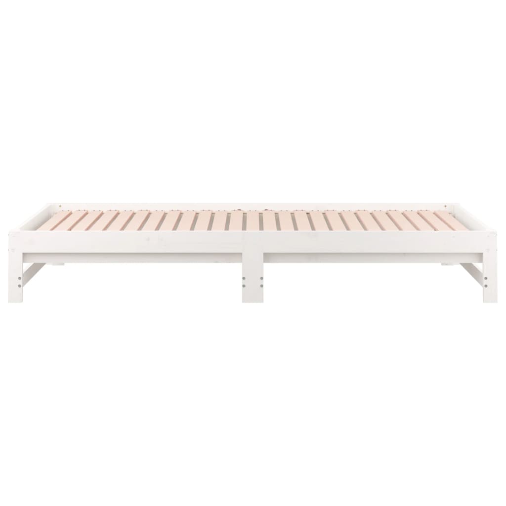 Dormeuse Estraibile Bianca 2x(90x190) cm Legno Massello di Pino 820438