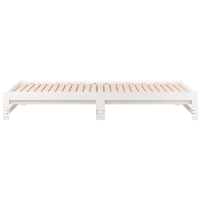 Dormeuse Estraibile Bianca 2x(90x190) cm Legno Massello di Pino 820438