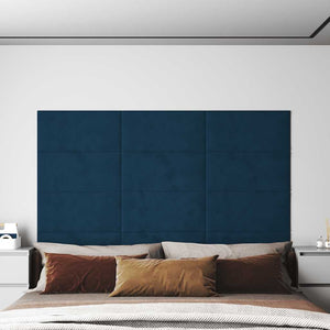 Pannelli Murali 12 pz Blu 60x30 cm in Velluto 2,16 m² 343862