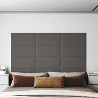 Pannelli Murali 12 pz Grigio Scuro 60x30 cm in Velluto 2,16 m² 343864
