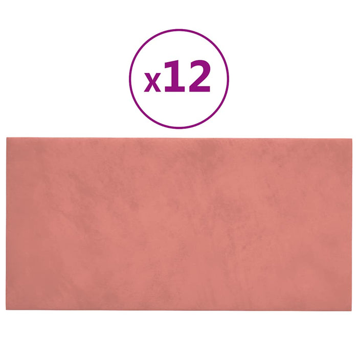 Pannelli Murali 12 pz Rosa 60x30 cm in Velluto 2,16 mÂ² cod mxl 27964